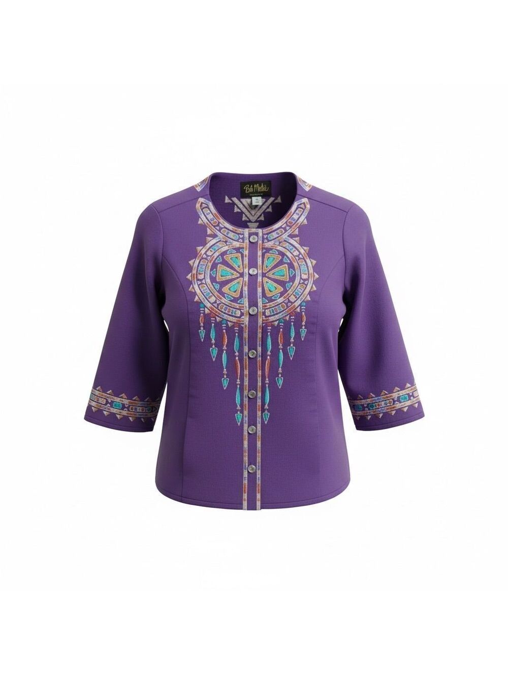 Bob Mackie Purple Embellished Statement Jacket